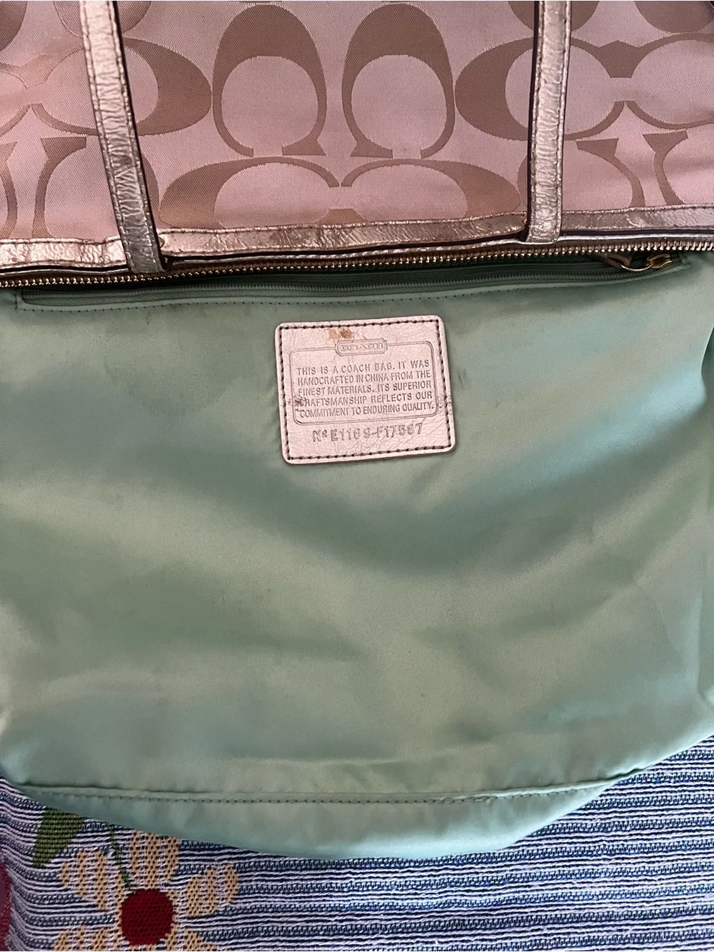 Coach 2011 Gold Signature Tote with Multicolor Graphic Accents - Picture 14 of 14